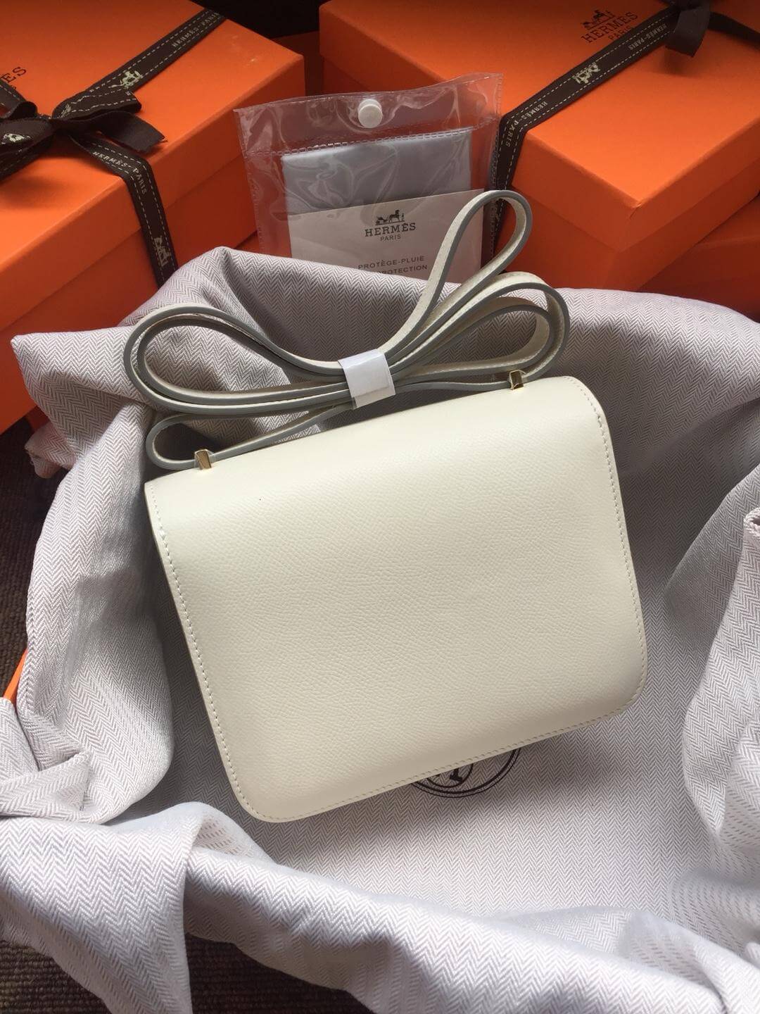 Hermes Constance White Bag