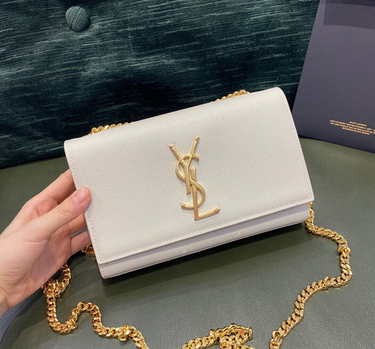 YSL Kate White Bag Gold Hardware