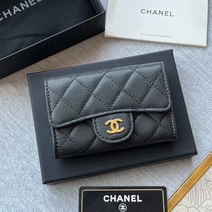 CHANEL Caviar Card Holder Wallet