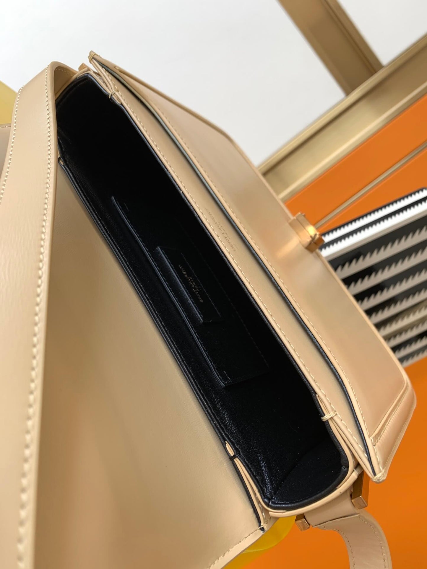 YSL Solferino Shoulder Cream Bag