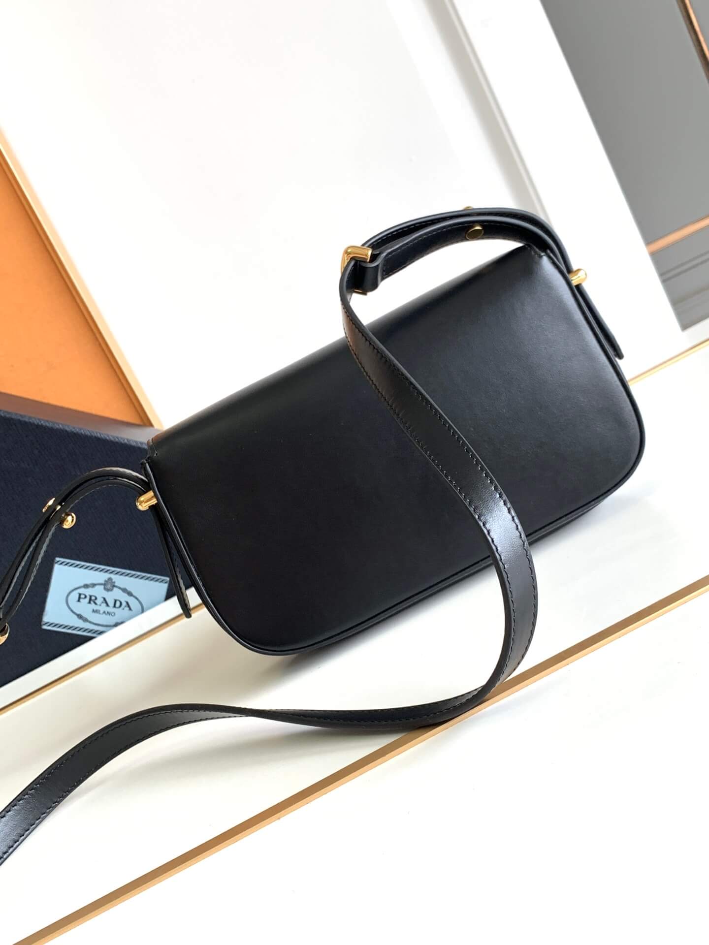 Prada Embleme Saffiano Shoulder Bag