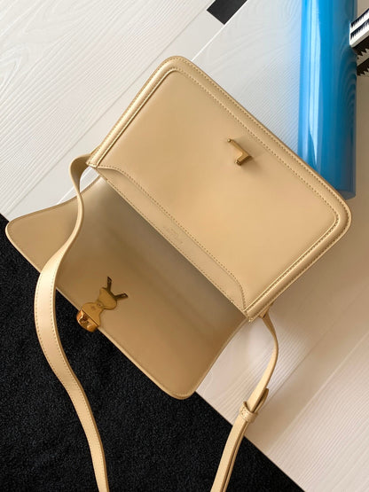 YSL Solferino Shoulder Cream Bag