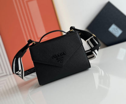 Prada Lettering Logo Tote Bag in Black