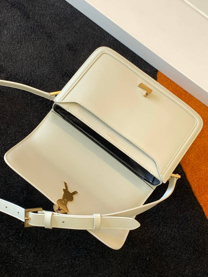 YSL Solferino Shoulder White Bag