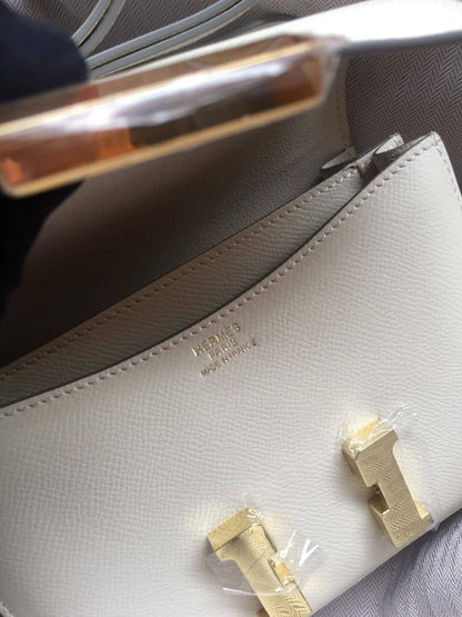 Hermes Constance White Bag