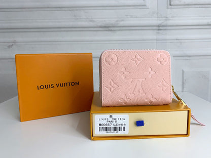 LV Zipper Compact Purse Wallets