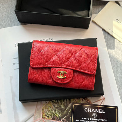 CHANEL Caviar Card Holder Wallet