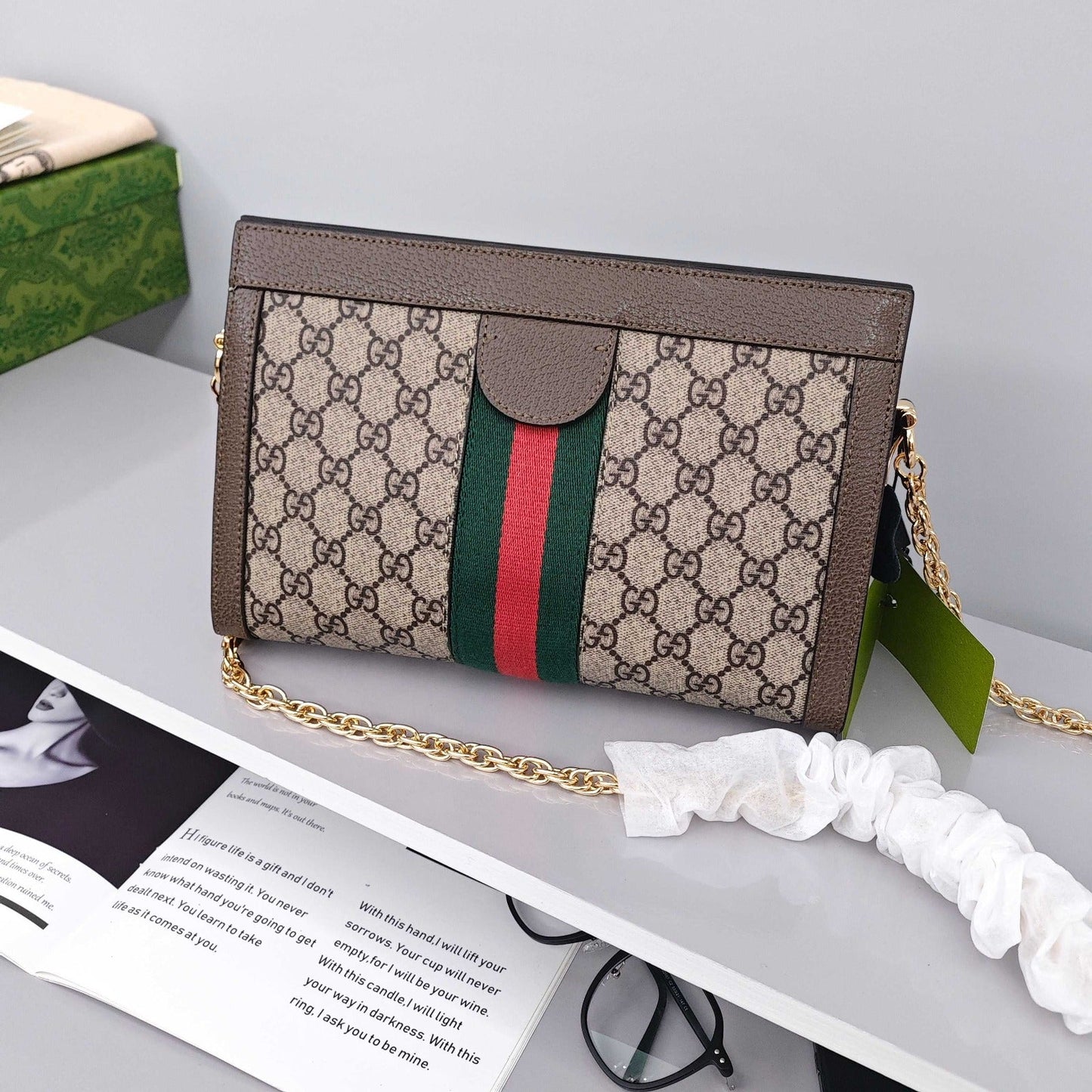 Gucci Ophidia Medium Shoulder Chain Bag