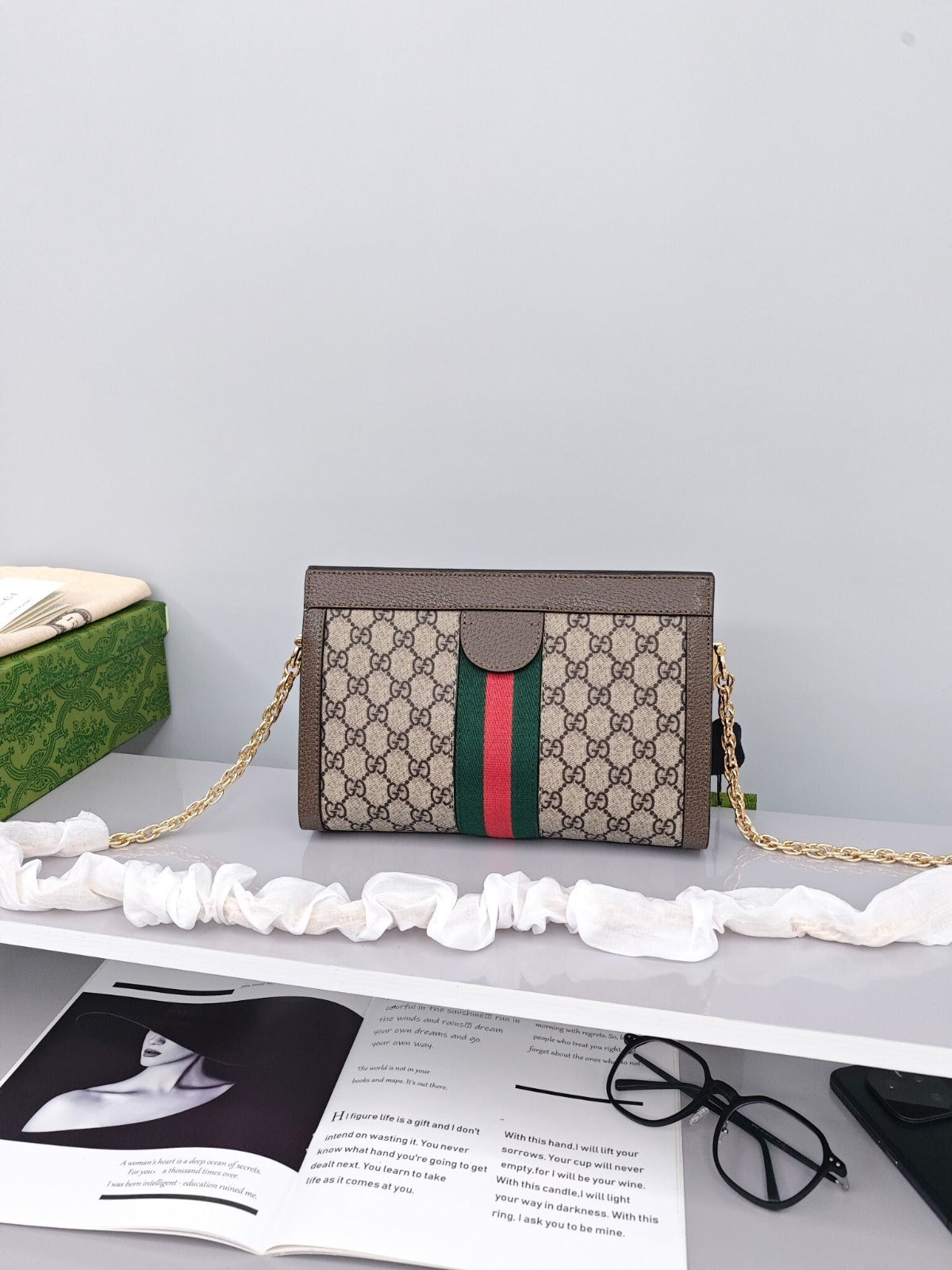 Gucci Ophidia Medium Shoulder Chain Bag