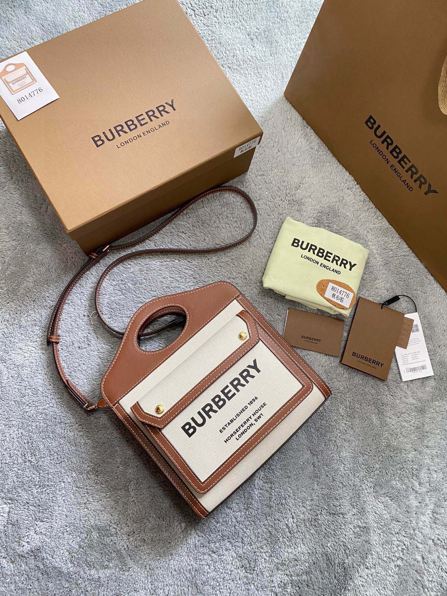 Burberry Canvas and Leather Pocket Bag