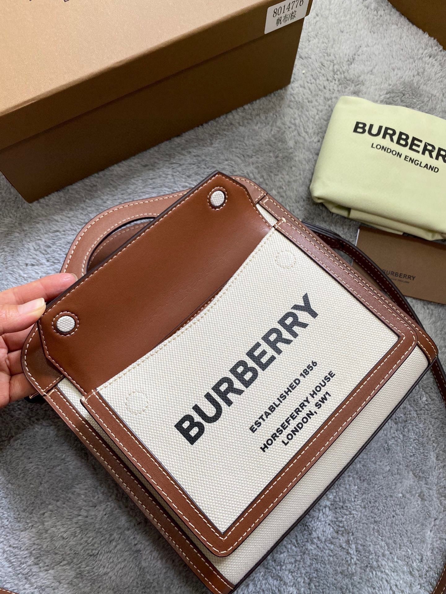 Burberry Canvas and Leather Pocket Bag