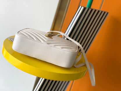 YSL Lou Camera White Bag