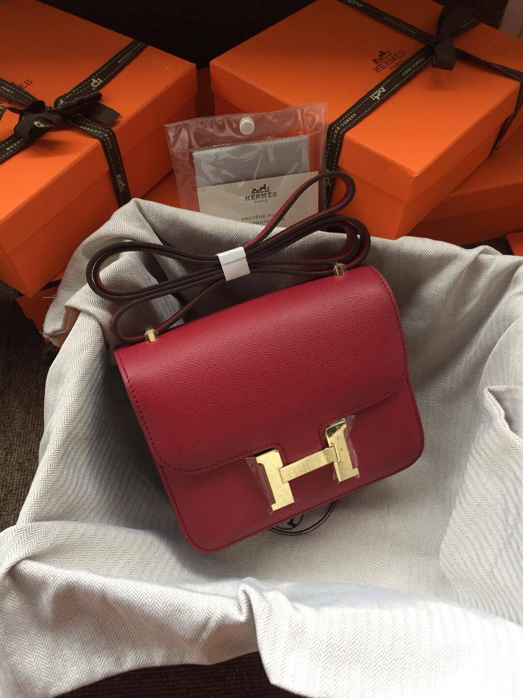 Hermes Constance Brownish Crimson Bag