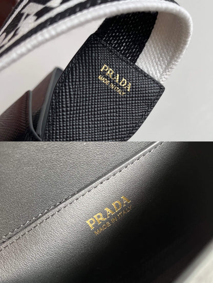 Prada Lettering Logo Tote Bag in Black