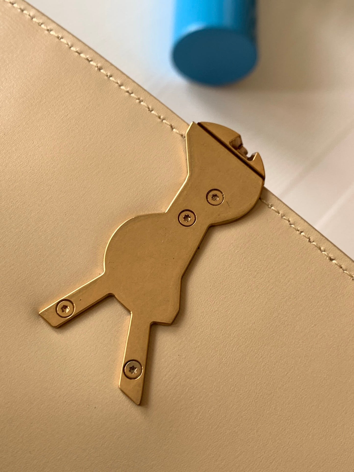 YSL Solferino Shoulder Cream Bag