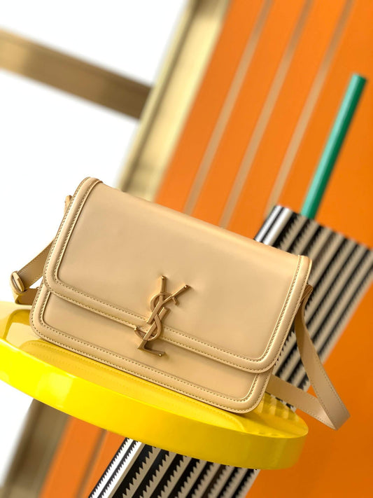 YSL Solferino Shoulder Cream Bag