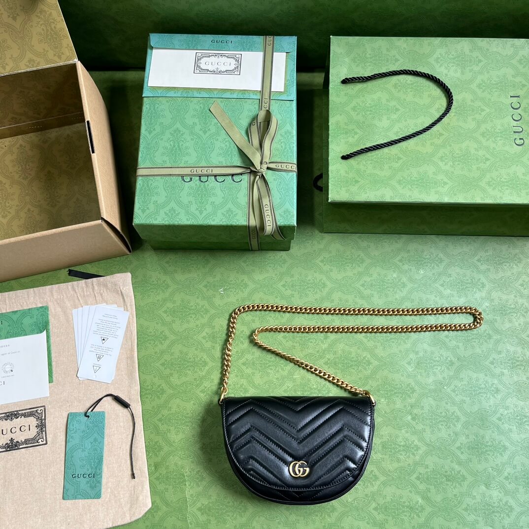 Gucci Mini GG Marmont Leather Shoulder Bag