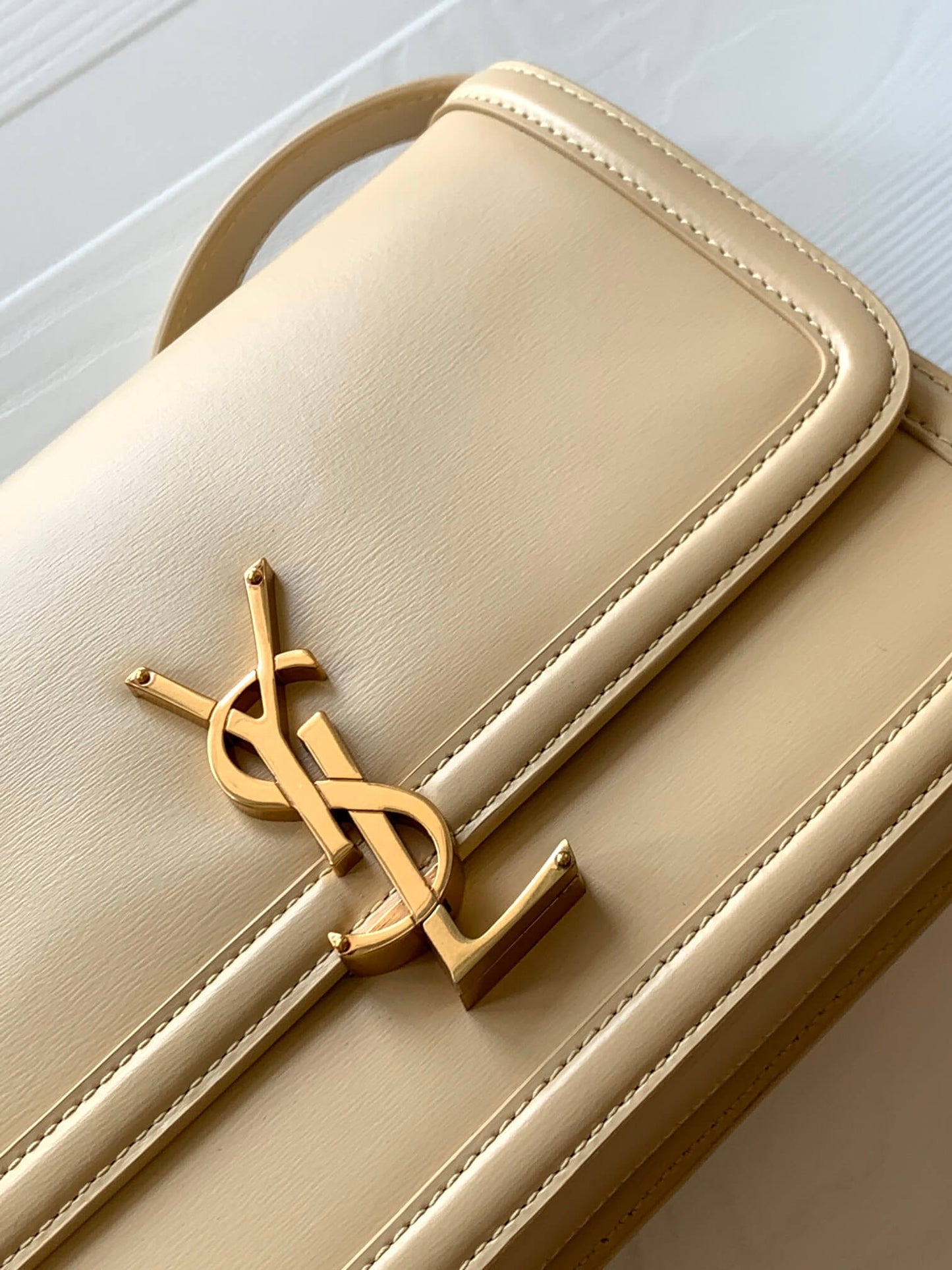 YSL Solferino Shoulder Cream Bag