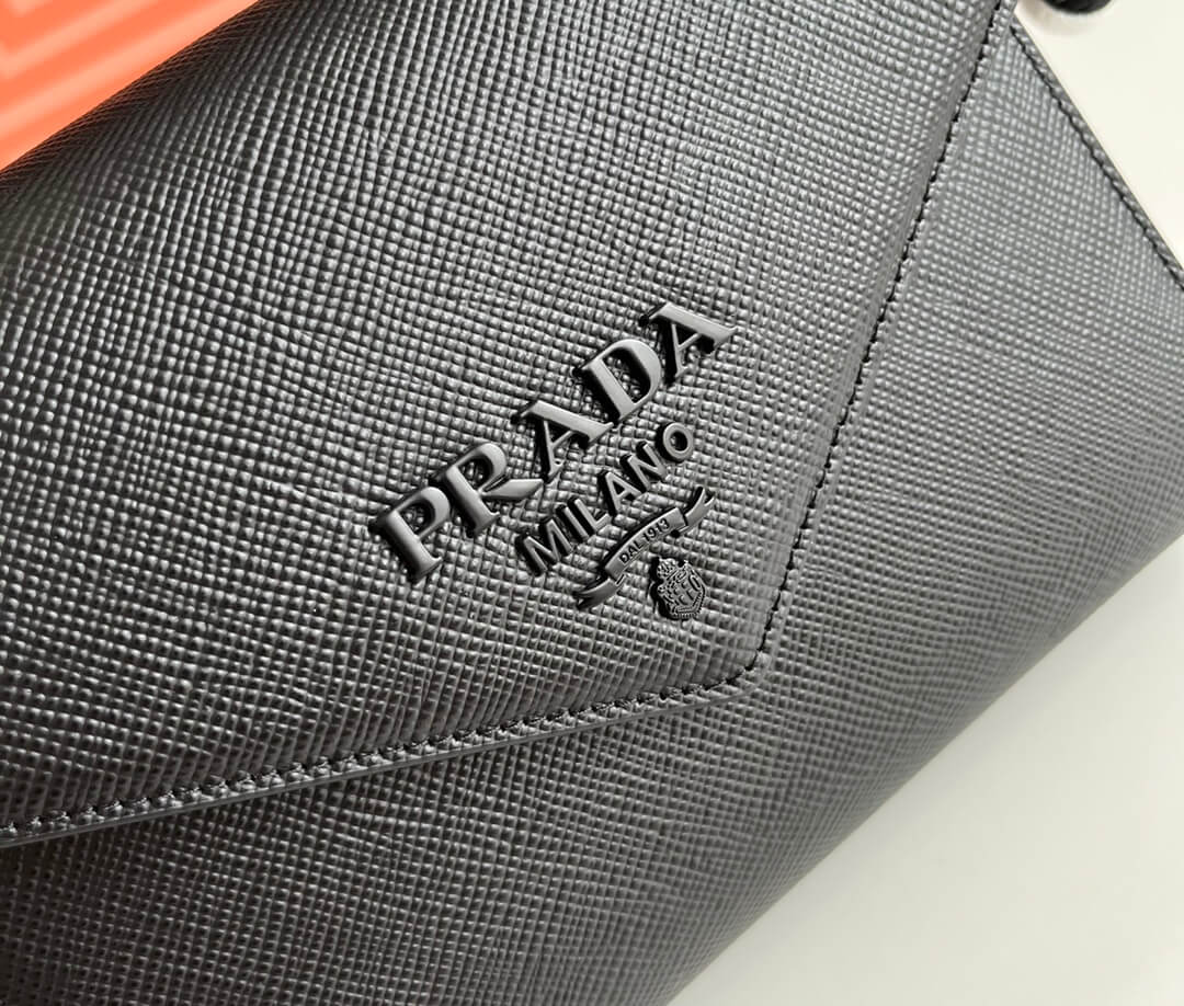 Prada Lettering Logo Tote Bag in Black
