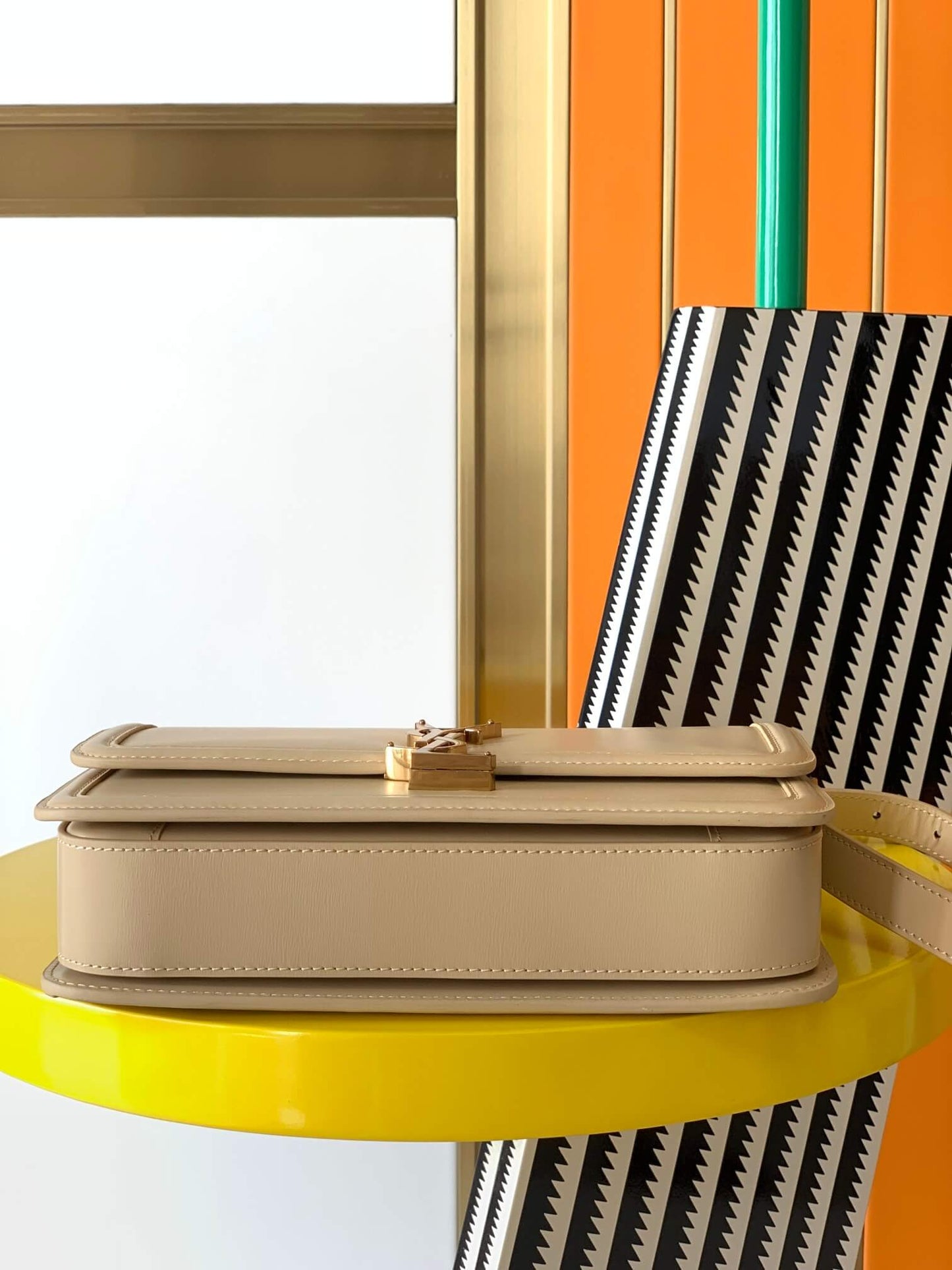 YSL Solferino Shoulder Cream Bag