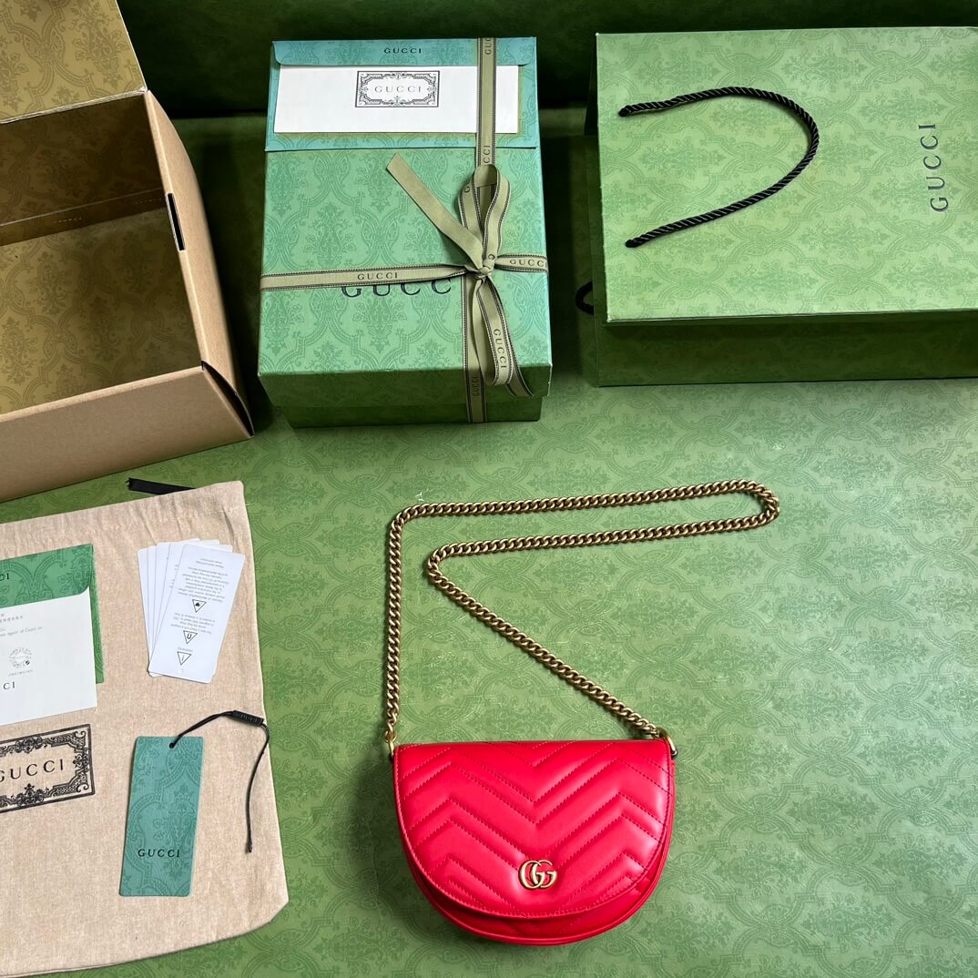Gucci Mini GG Marmont Leather Shoulder Bag