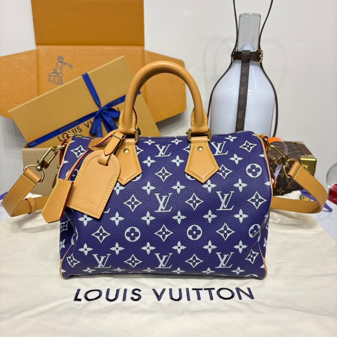 Louis Vuitton Speedy Bandoulière 30 Bag Navy Blue