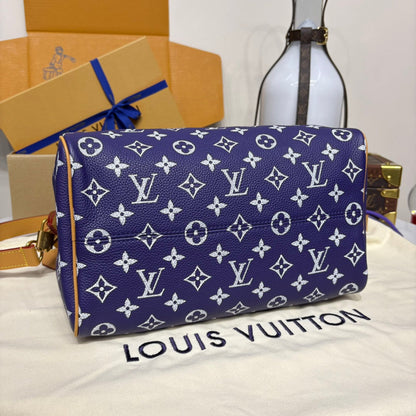 Louis Vuitton Speedy Bandoulière 30 Bag Navy Blue