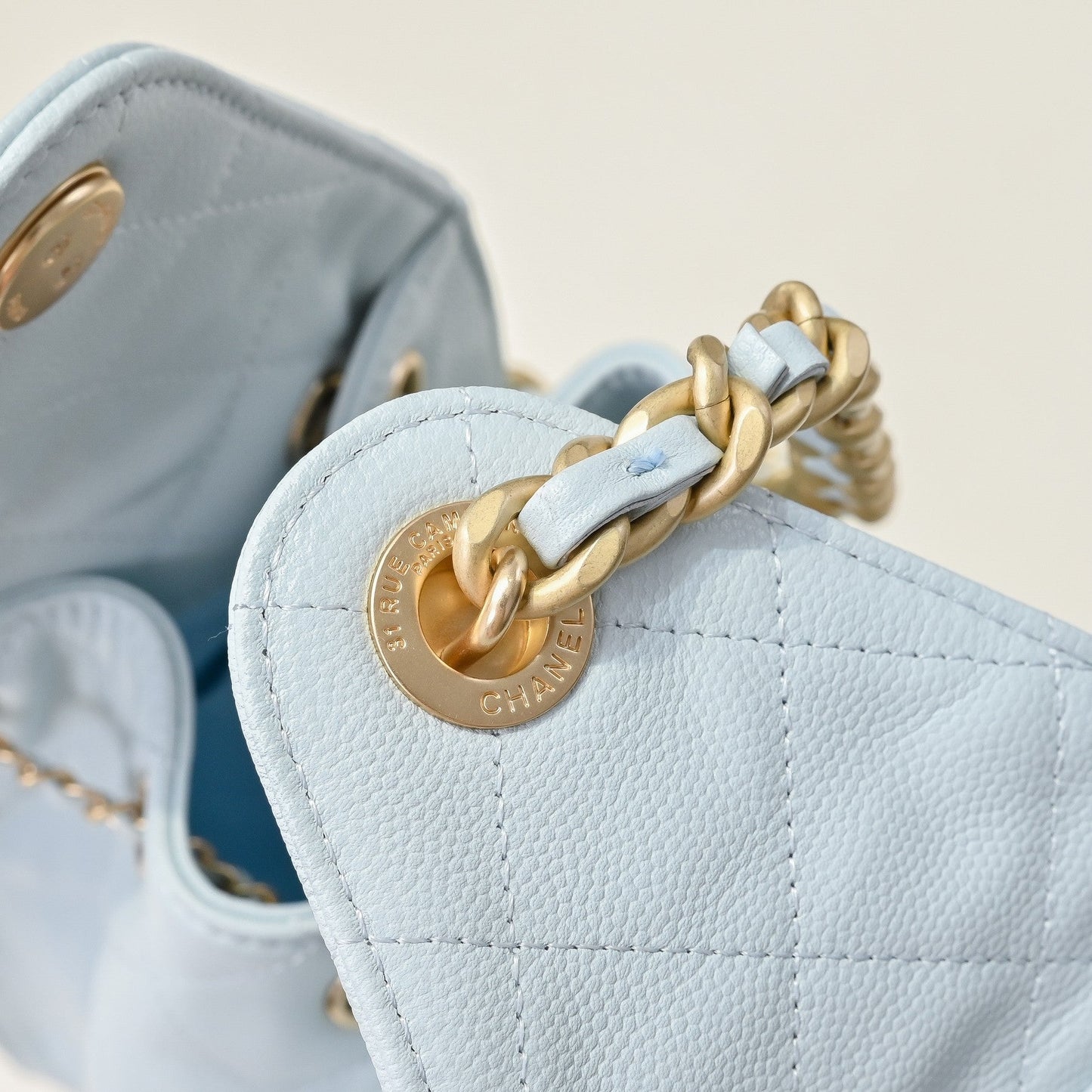 Chanel Hobo 25c Light Blue Handbag