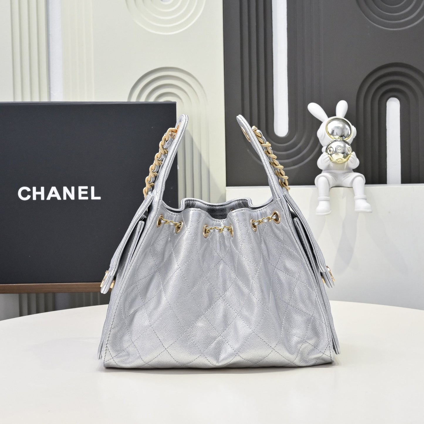 Chanel Hobo 25c Light Gray Handbag