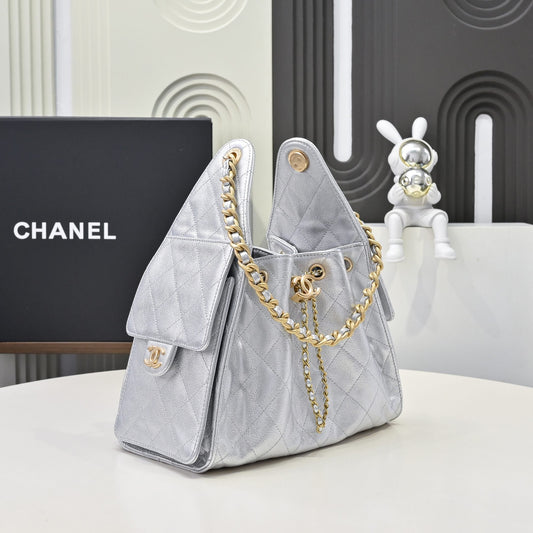 Chanel Hobo 25c Light Gray Handbag