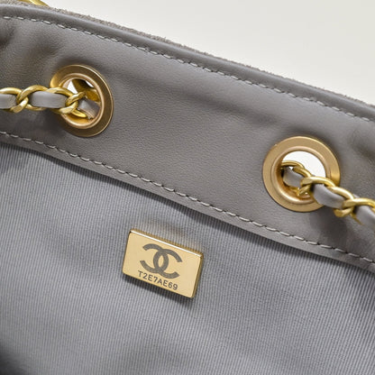 Chanel 25c Hobo Drawstring Taupe Grey Handbag