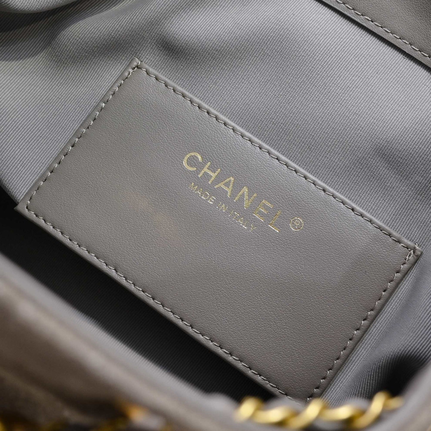 Chanel 25c Hobo Drawstring Taupe Grey Handbag